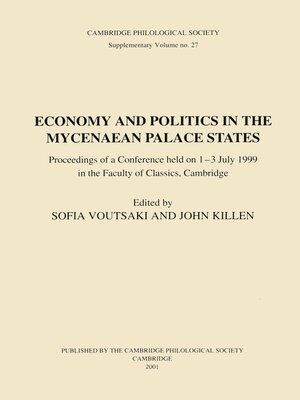 cover image of Economy and Politics in the Mycenaean Palace States